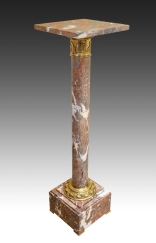 19C French Marble Gilt Bronze Pedestal