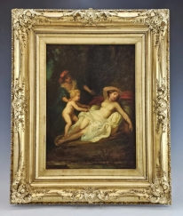 19C French Oil Painting N.Diaz School