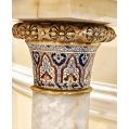 19C French Onyx Gilt Bronze Enamel Pedestal image 2