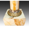 19C French Onyx Gilt Bronze Enamel Pedestal image 4