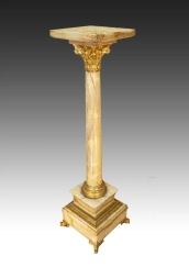 19C French Onyx Gilt Bronze Pedestal
