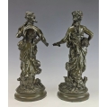 19C French Pair Bronze Sculpture Statue Auguste Moreau ( 1834-1917 ) image 9