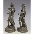 19C French Pair Bronze Sculpture Statue Auguste Moreau ( 1834-1917 ) image 10