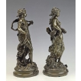 19C French Pair Bronze Sculpture Statue Auguste Moreau ( 1834-1917 ) image 14