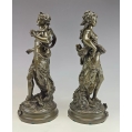 19C French Pair Bronze Sculpture Statue Auguste Moreau ( 1834-1917 ) image 15