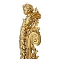 19C French Pair Gilt Bronze Wall Sconces Cherubs image 9