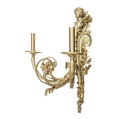 19C French Pair Gilt Bronze Wall Sconces Cherubs image 10