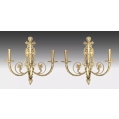 19C French Pair Gilt Bronze Wall Sconces Cherubs image 11