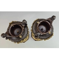 19C French Pair Patinated Gilt Bronze Urns Vases Rouge Marble Base image 3