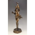 19C French Patinated Bronze Statue Faure de Brousse (1843-1908) Girl with Birds image 10