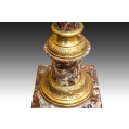 19C French Red Marble Gilt Bronze Pedestal image 3