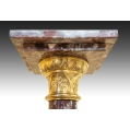 19C French Red Marble Gilt Bronze Pedestal image 4