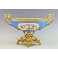 19C French Sevres Porcelain Gilt Bronze Centerpiece Bowl image 4