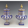 19C French Sevres Style Pair Porcelain Gilt Bronze Urns Vases image 13