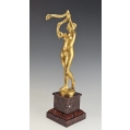19C Gilt Bronze Dominique Van Den Bossche ( Belgian 1854-1906 ) Nymph With Snake image 5