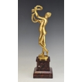19C Gilt Bronze Dominique Van Den Bossche ( Belgian 1854-1906 ) Nymph With Snake image 6