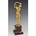 19C Gilt Bronze Dominique Van Den Bossche ( Belgian 1854-1906 ) Nymph With Snake image 7