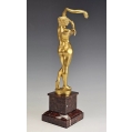 19C Gilt Bronze Dominique Van Den Bossche ( Belgian 1854-1906 ) Nymph With Snake image 8