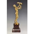 19C Gilt Bronze Dominique Van Den Bossche ( Belgian 1854-1906 ) Nymph With Snake image 9