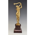 19C Gilt Bronze Dominique Van Den Bossche ( Belgian 1854-1906 ) Nymph With Snake image 10