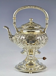 19C Gorham Repousse Sterling Silver Kettle on Stand