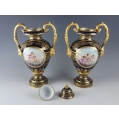 19C Pair Royal Vienna Porcelain Vases Urns image 2