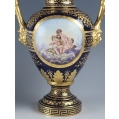 19C Pair Royal Vienna Porcelain Vases Urns image 4