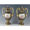 19C Pair Royal Vienna Porcelain Vases Urns image 5