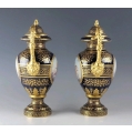 19C Pair Royal Vienna Porcelain Vases Urns image 8
