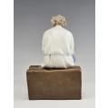 19C Russian Gardner Porcelain Figurine of Sitting Peasant image 3