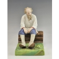 19C Russian Gardner Porcelain Figurine of Sitting Peasant image 7