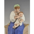 19C Russian Gardner Porcelain Group Figurine of Mother and Child image 5