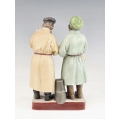 19C Russian Gardner Porcelain Group Figurine of Two Peasants in Conversation image 3