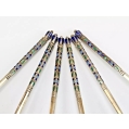 19C Russian Gilt Silver Cloisonne Enamel Tea Spoons Set 14 cm image 5