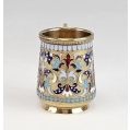 19C Russian Gilt Silver Enamel Charka Cup image 6