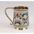 19C Russian Gilt Silver Enamel Charka Cup image 8