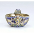 19C Russian Gilt Silver Enamel Kovsh image 5