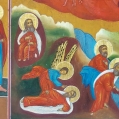 19C Russian Orthodox Icon The Life Of Prophet Elijah In the Desert image 4