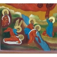 19C Russian Orthodox Icon The Life Of Prophet Elijah In the Desert image 5
