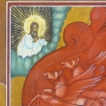 19C Russian Orthodox Icon The Life Of Prophet Elijah In the Desert image 6