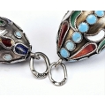 19C Russian Silver Enamel Easter Eggs Pendant image 2