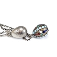 19C Russian Silver Enamel Easter Eggs Pendant image 3