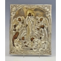 19C Russian Silver Icon The Joy to All Who Sorrow in Kiot image 9
