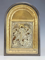 19C Russian Silver Icon The Joy to All Who Sorrow in Kiot