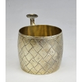 19C Russian Silver Trompe-l'oeil Tea Glass Holder Podstakannik Ovchinnikov image 6