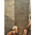 Antique 18C Neoclassical Oil Painting Charity Scene Jacques-Louis David School image 5