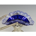 Antique European 800 Silver Bohemian Cobalt Crystal Basket image 8