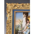 Antique French 19th C Porcelain Plaque A. Soustre After Diana Coomans Gilt Frame image 7