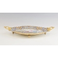 Antique French Gilt Bronze Champlevé Enamel Tray w/ Sevres Style H/P Plaque image 1