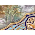 Antique French Gilt Bronze Champlevé Enamel Tray w/ Sevres Style H/P Plaque image 4